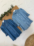 Blusa abeja vaquera oscura