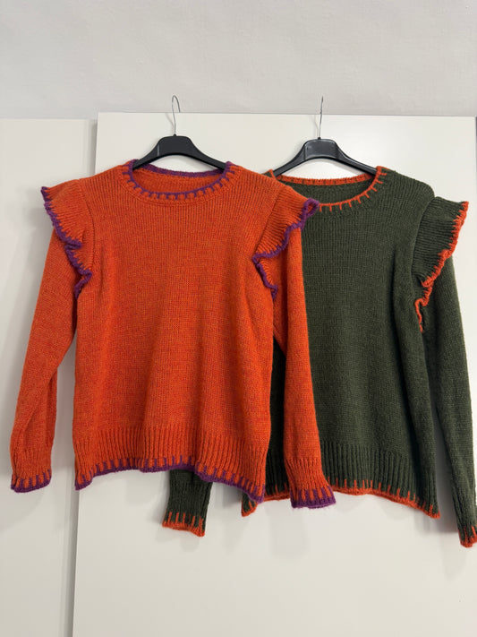 Jersey con volante en hombros